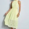 Elie Tahari Embroidered Hem Midi Dress Dress Musings