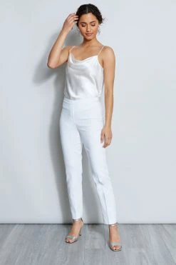 Elie Tahari Slim Fit Linen Pant Pants