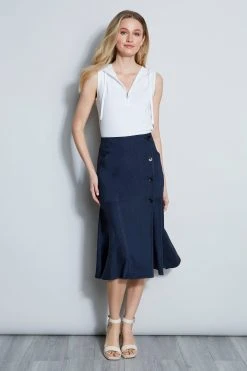 Elie Tahari Flare Linen Skirt
