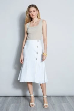 Elie Tahari Flare Linen Skirt Skirts