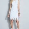 Elie Tahari Linen Lace Hem Dress