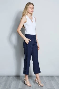 Elie Tahari Embroidered Cropped Pant