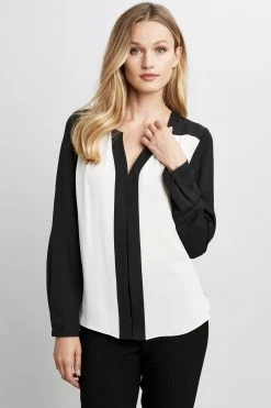 Elie Tahari Two Tone Shirt Tops