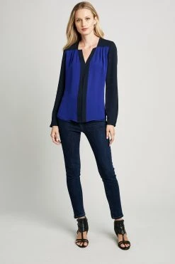 Elie Tahari Two Tone Shirt Tops
