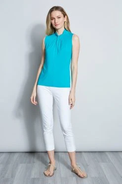 Elie Tahari Tops Sleeveless Mock Twist Knit