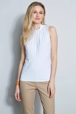 Elie Tahari Sleeveless Mock Twist Knit