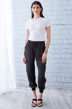 Elie Tahari New Perspectives Asymmetrical Short Sleeve Twist Knit