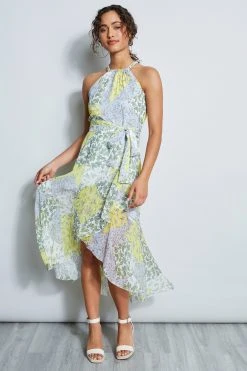 Elie Tahari Dress Musings Silk Patchwork Halter Dress 12 Elie Tahari Dress Musings Silk Patchwork Halter Dress