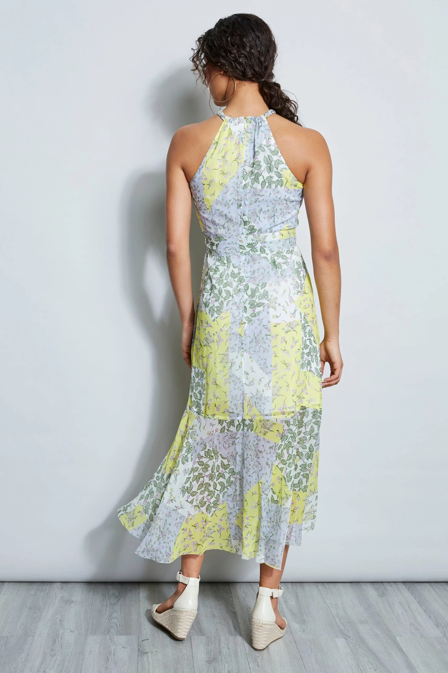 Elie Tahari Dress Musings Silk Patchwork Halter Dress 9 Elie Tahari Dress Musings Silk Patchwork Halter Dress