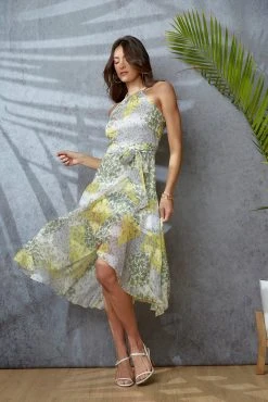 Elie Tahari Dress Musings Silk Patchwork Halter Dress 11 Elie Tahari Dress Musings Silk Patchwork Halter Dress