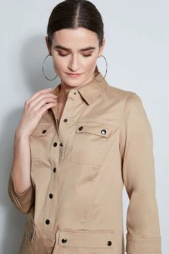 Elie Tahari Safari Shirt Dress 8 Elie Tahari Safari Shirt Dress