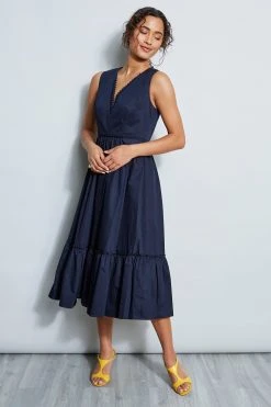 Elie Tahari Dress Musings Cotton Midi Dress