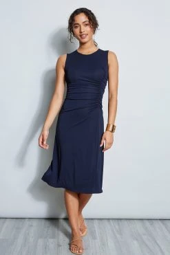 Elie Tahari Ruched Midi Dress Dress Musings