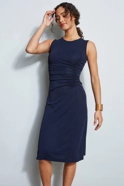 Elie Tahari Ruched Midi Dress Dress Musings