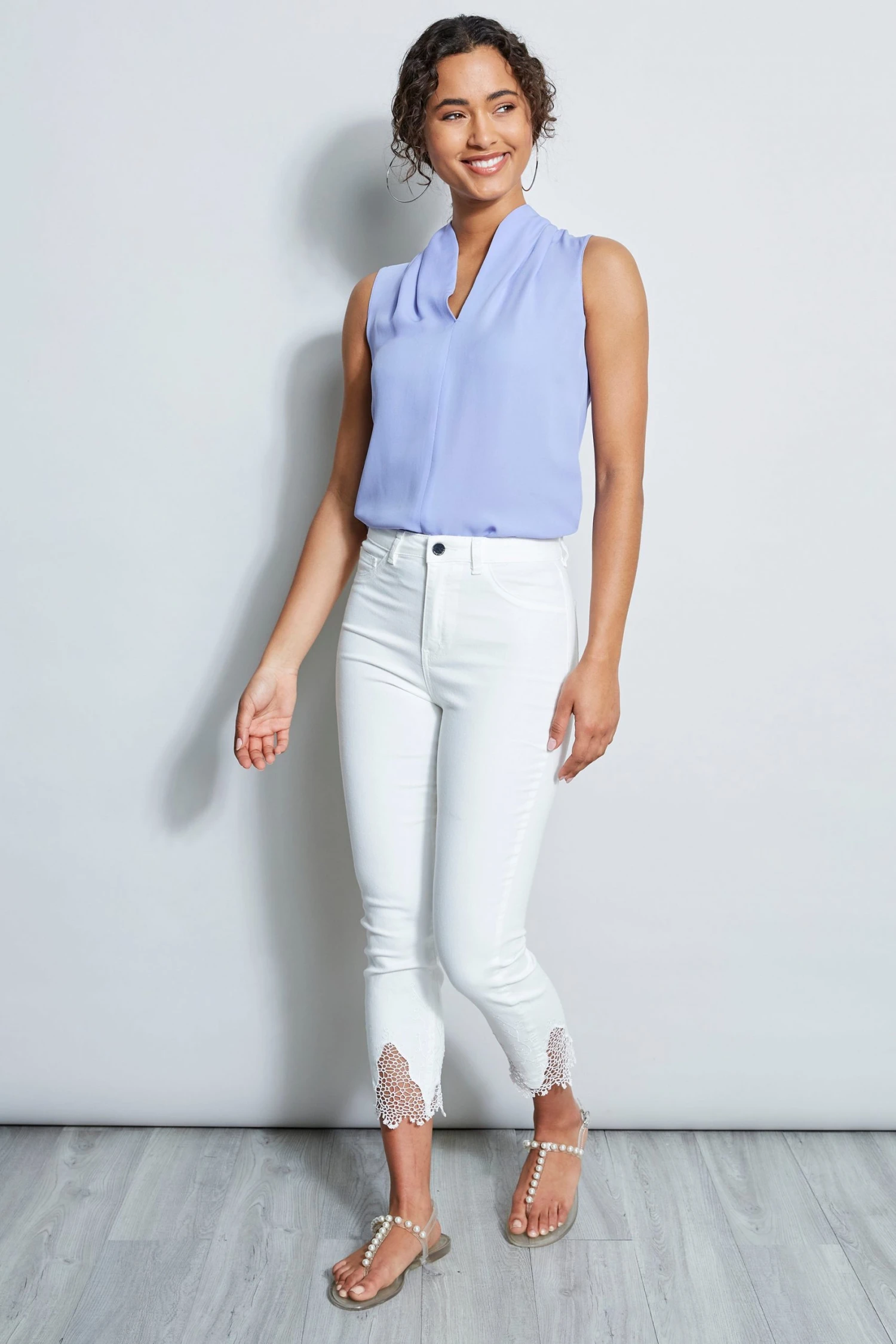 Elie Tahari Summer Delicious Pastels Embroidered Hem Pant 3 Elie Tahari Summer Delicious Pastels Embroidered Hem Pant