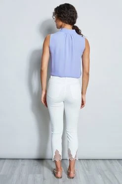 Elie Tahari Summer Delicious Pastels Embroidered Hem Pant 9 Elie Tahari Summer Delicious Pastels Embroidered Hem Pant