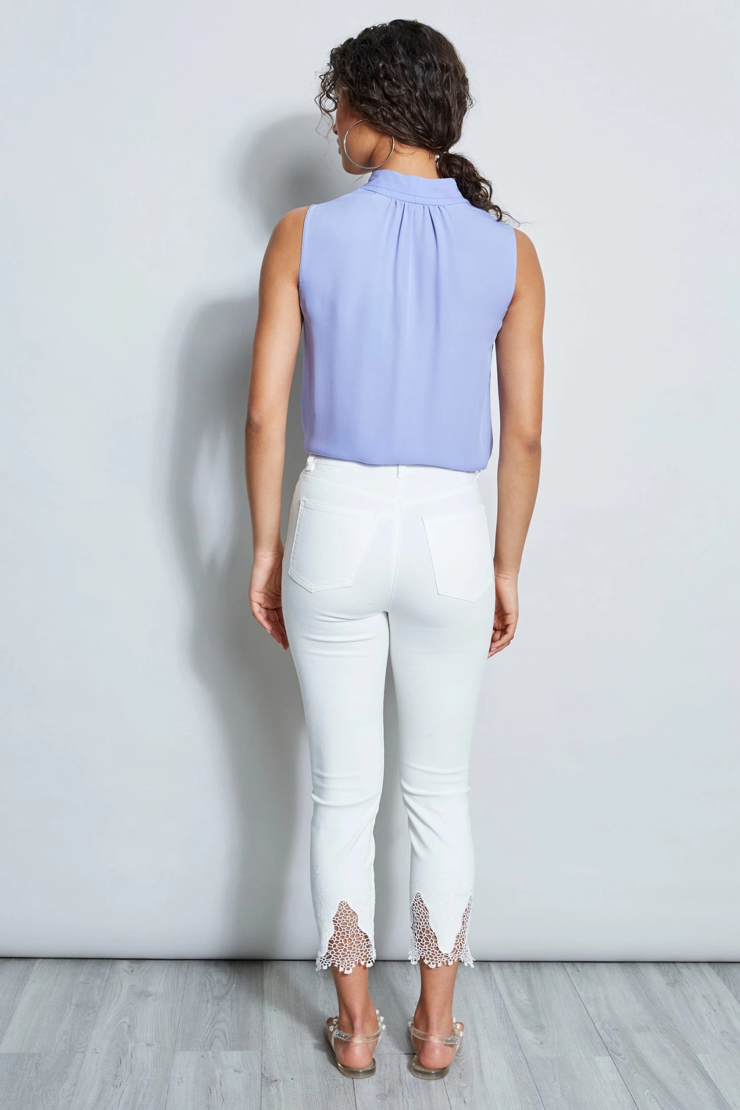 Elie Tahari Summer Delicious Pastels Embroidered Hem Pant 6 Elie Tahari Summer Delicious Pastels Embroidered Hem Pant