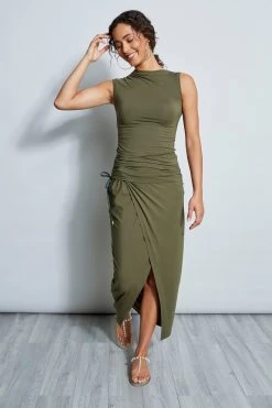 Elie Tahari New Perspectives Knot Midi Skirt