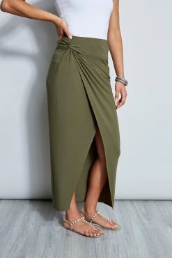 Elie Tahari New Perspectives Knot Midi Skirt