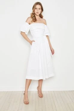 Elie Tahari Dresses & Jumpsuits Topaz Off Shoulder Midi Dress