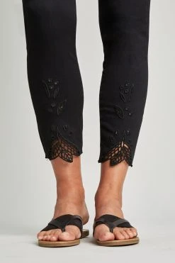 Elie Tahari Embroidered Jeans Pants