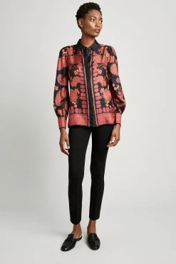 Elie Tahari Paisley Scarf Shirt Tops