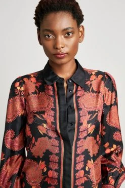 Elie Tahari Paisley Scarf Shirt Tops