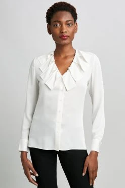 Elie Tahari Silk Origami Shirt Tops