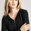 Elie Tahari Half Zip Long Sleeve Hoodie