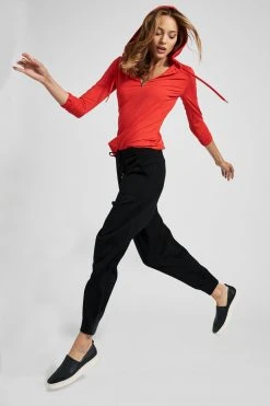 Elie Tahari Knits Half Zip Long Sleeve Hoodie