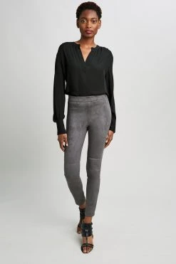 Elie Tahari Vegan Suede Legging Pants