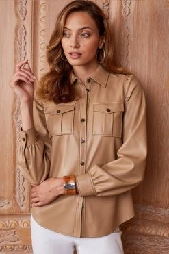 Elie Tahari Vegan Leather Shacket