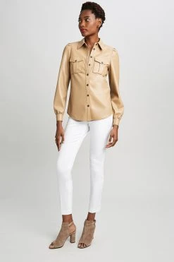 Elie Tahari Vegan Leather Shacket