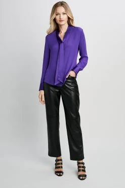 Elie Tahari Satin Combo Shirt