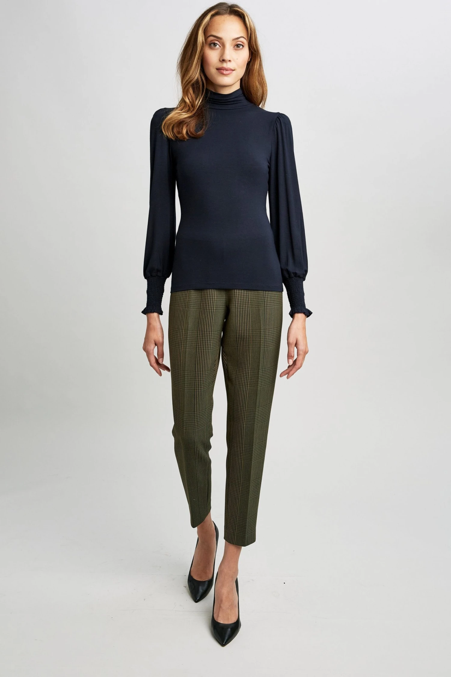 Elie Tahari Smocked Turtleneck Knit 4 Elie Tahari Smocked Turtleneck Knit