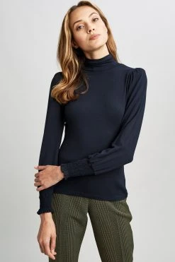 Elie Tahari Smocked Turtleneck Knit 11 Elie Tahari Smocked Turtleneck Knit