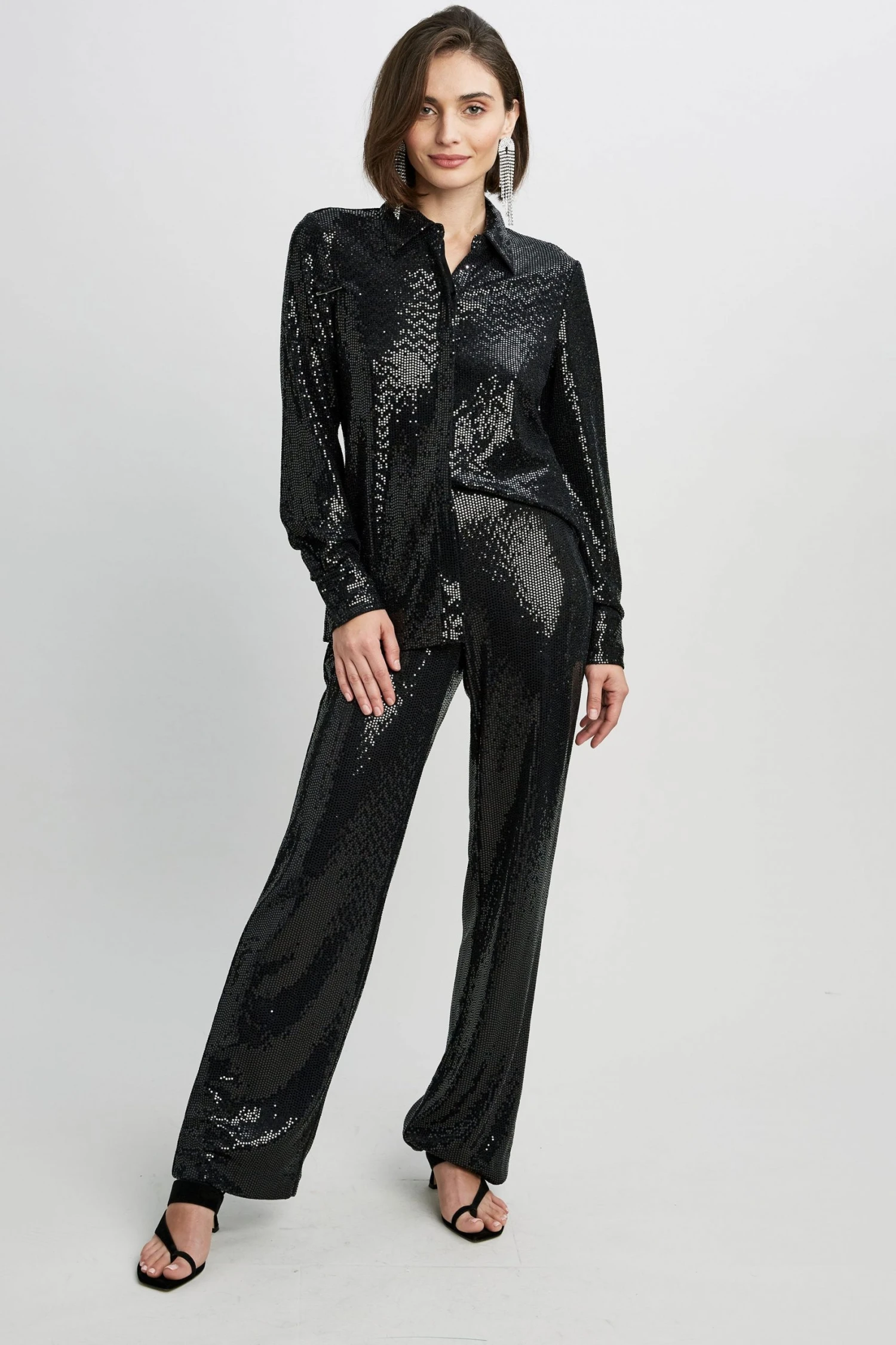 Elie Tahari Sequin Button Down Tops 4 Elie Tahari Sequin Button Down Tops