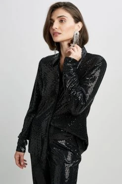 Elie Tahari Sequin Button Down Tops 11 Elie Tahari Sequin Button Down Tops