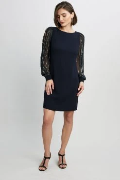 Elie Tahari Dresses & Jumpsuits Combo Sleeve Shift Dress 12 Elie Tahari Dresses & Jumpsuits Combo Sleeve Shift Dress