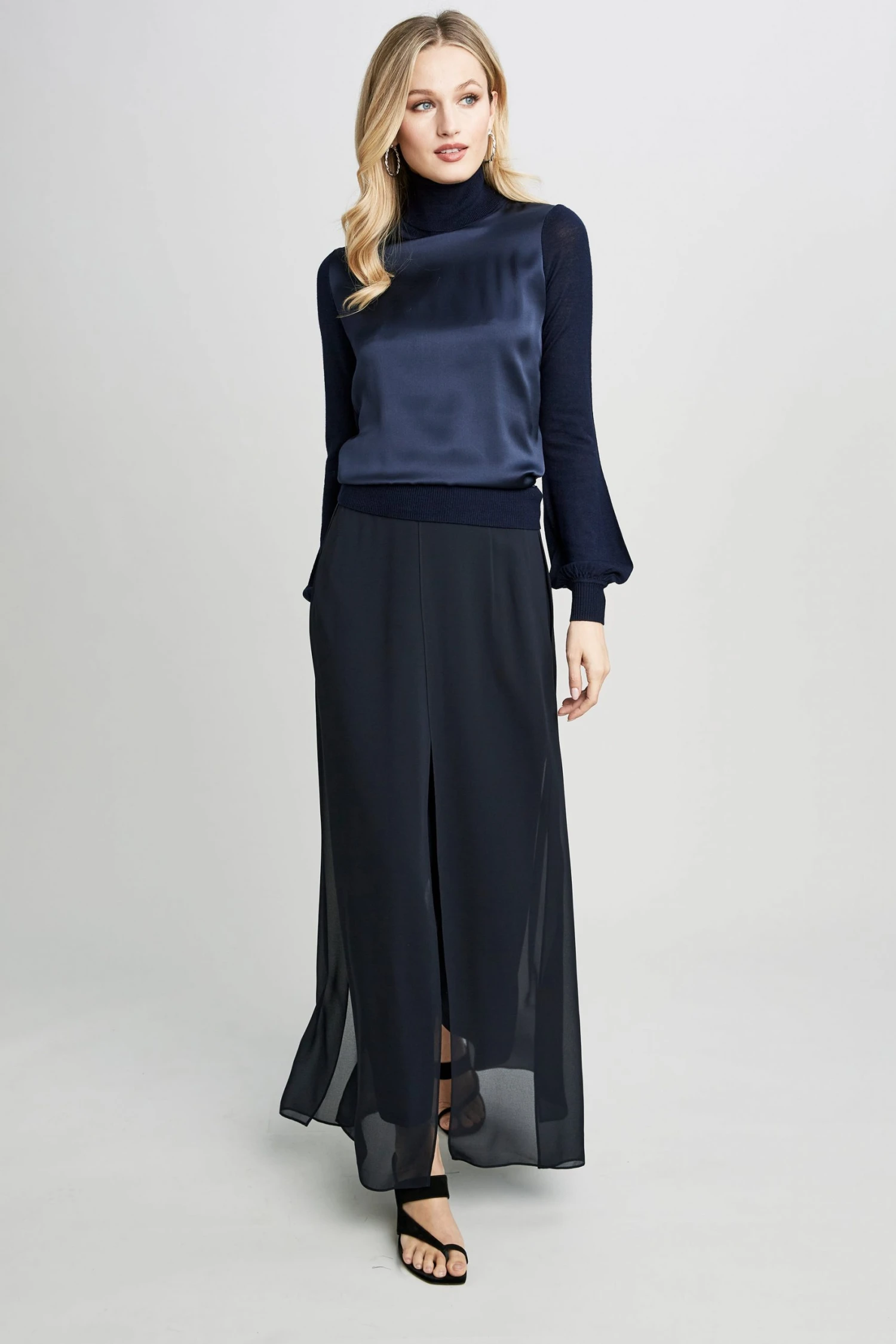 Elie Tahari Sweaters Satin Front Sweater 4 Elie Tahari Sweaters Satin Front Sweater