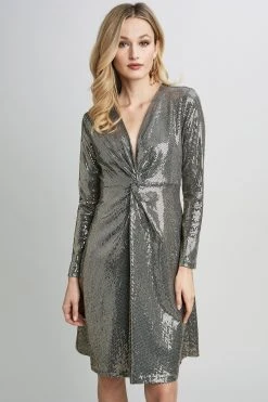 Elie Tahari Sequin Twist Dress