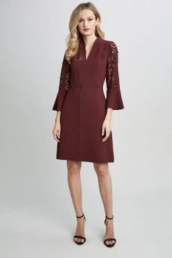 Elie Tahari Embroidered Sleeve Dress Dresses & Jumpsuits