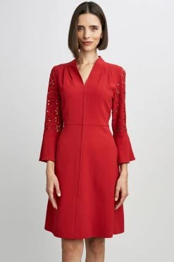 Elie Tahari Embroidered Sleeve Dress Dresses & Jumpsuits