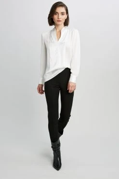 Elie Tahari Tops Satin Combo Shirt