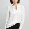 Elie Tahari Tops Satin Combo Shirt