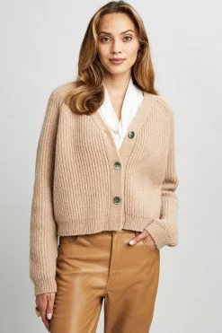 Republic Button Front Wool/Cashmere Cardigan