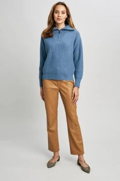 Republic Cashmere Half Zip Long Sleeve Oversized Collar Sweater Sweaters 9 Republic Cashmere Half Zip Long Sleeve Oversized Collar Sweater Sweaters
