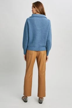 Republic Cashmere Half Zip Long Sleeve Oversized Collar Sweater Sweaters 10 Republic Cashmere Half Zip Long Sleeve Oversized Collar Sweater Sweaters