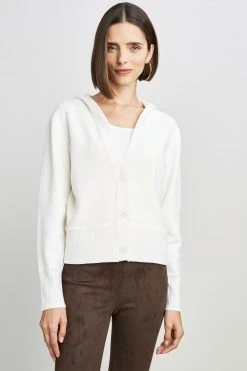 Republic Merino Wool Hooded Button Up Cardigan Sweaters