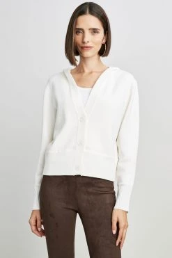 Republic Merino Wool Hooded Button Up Cardigan Sweaters